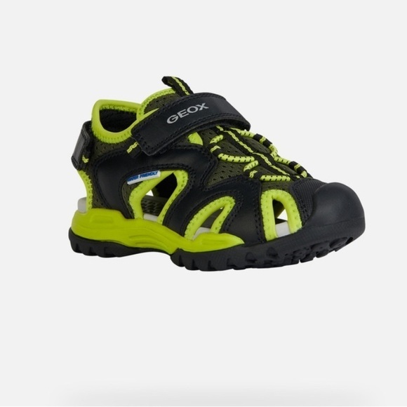 NWB Geox Borealis Closed toe mesh sandals black line size toddler 10 - Picture 1 of 8